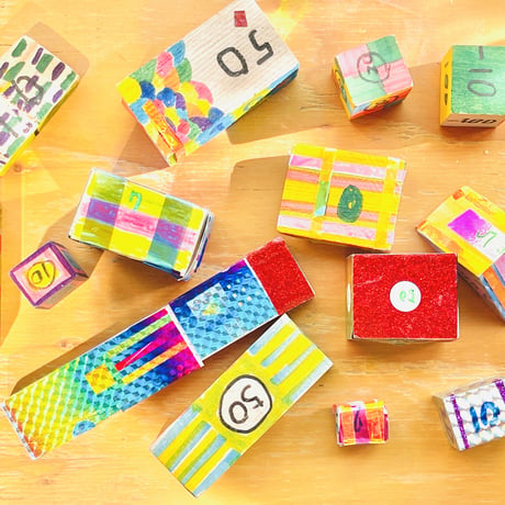 子ども作品：点数落とし（作：かのん）／支援者様のお手元にお届け