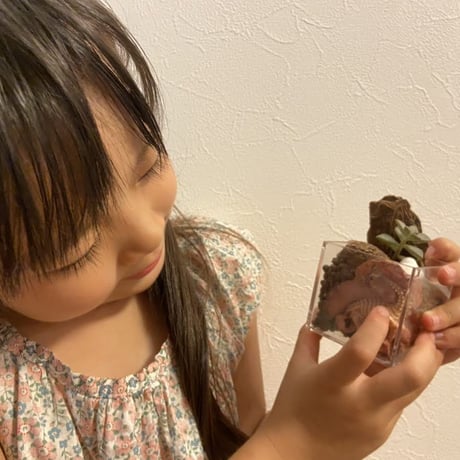 子ども作品：地層ガーデン（作：あんこ）／支援者様のお手元にお届け