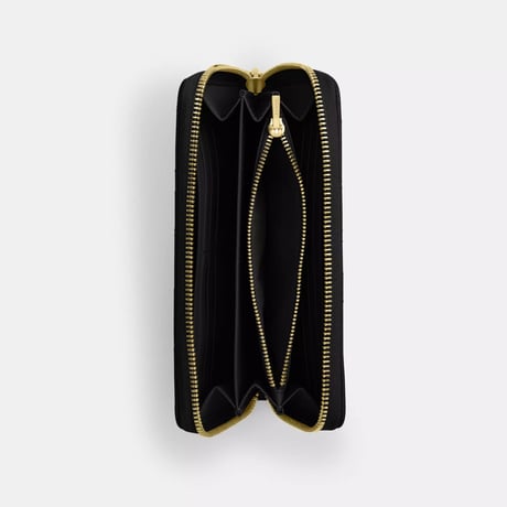 🎀コーチ COACH　ロング ジップ アラウンド ウォレット・キルティング　CEL63 IMBLK