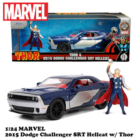 1:24 MARVEL THOR & 2015 DODGE CHALLENGER SRT HELLCAT 【マイティ ソー ミニカー】
