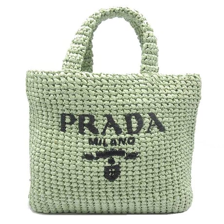 本日限定お値下げします PRADA ラフィア黒 かごバッグ ポンポン付き プラダ | STORES