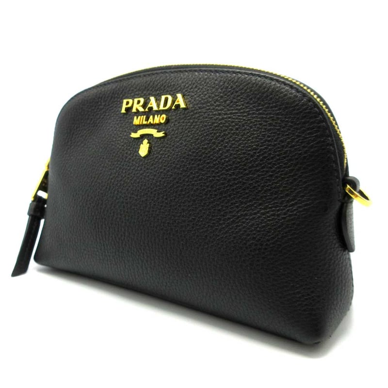 プラダ ポーチ PRADA レザー ロゴ コスメポーチ VIT.DAINO NERO (ブラッ