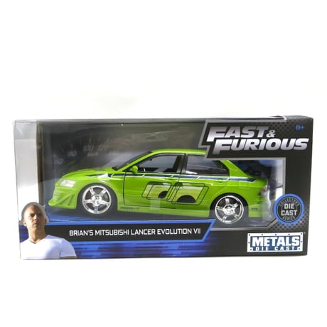 JADATOYS 1:24ワイルドスピードダイキャストカー BRIAN'S MITSUBISHI LANCER EVOLUTION 7