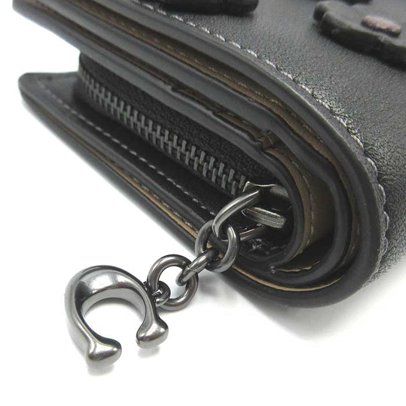 コーチ 二つ折り財布 COACH スナップ ウォレット レザー フローラル  