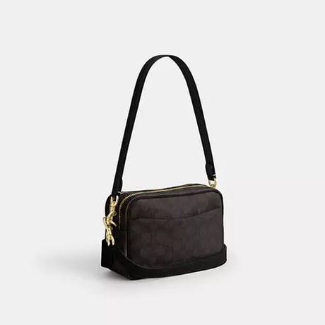 🎀コーチ COACH　ミニ キャリー クロスボディ バッグ・シグネチャー キャンバス　CEK69 IMXAQ