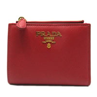 🎀プラダ 二つ折り財布 (小銭入れ有り) PRADA パスケース付き 1ML023 QWA F068Z SAFFIANO METAL ORO アウトレット レディース