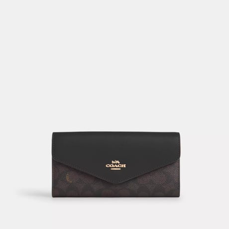 🎀コーチ COACH　エンベロープ ウォレット・シグネチャー キャンバス　CX160 IMXAQ