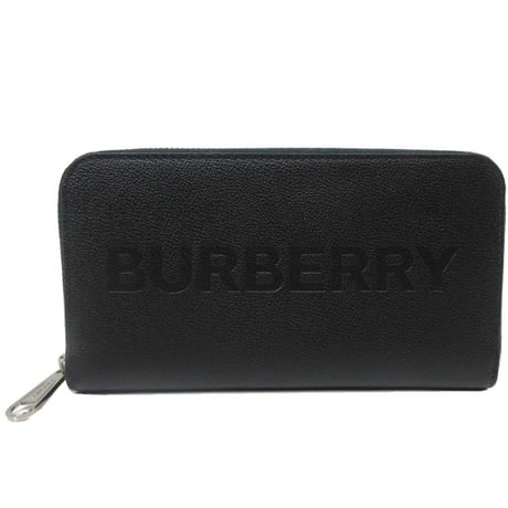 バーバリー 財布 長財布 BURBERRY エンボス ロゴ ラウンドファスナー ジップ ウォレット 8052885 BLACK (ブラック) アウトレット メンズ
