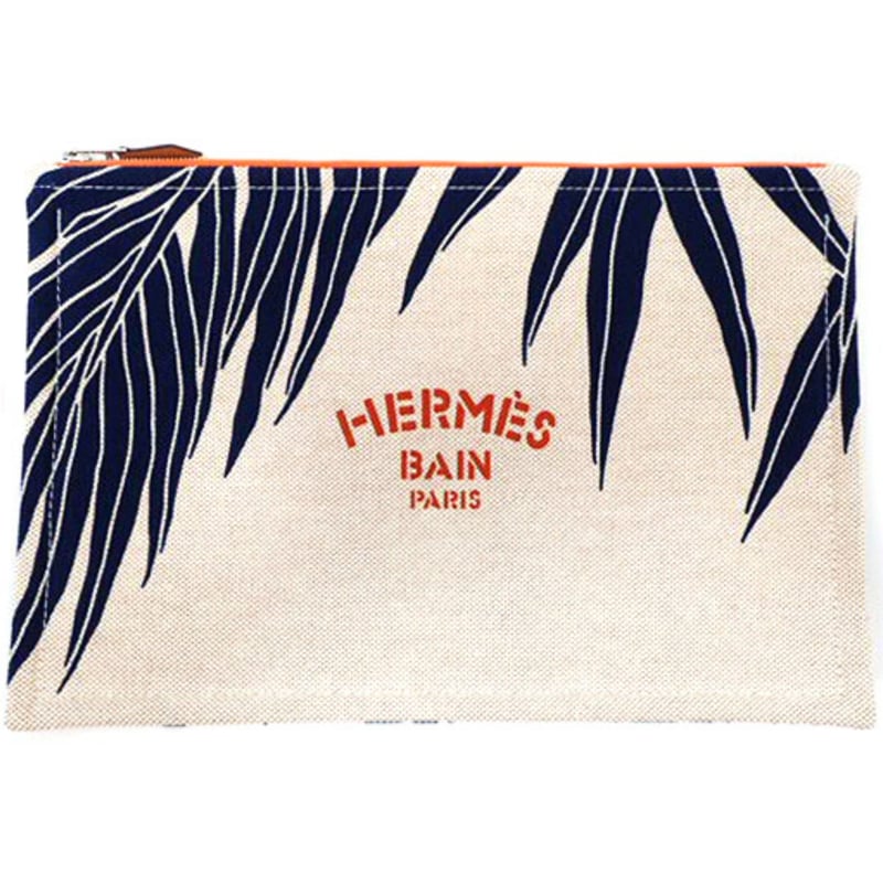 HERMES エルメス ポーチ ジン＆レオ MARINE CORAIL SILVER H103