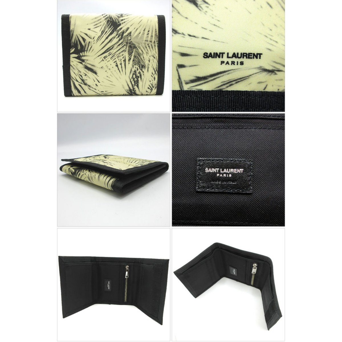 サン ローラン 三つ折り財布 SAINT LAURENT PARIS プリント ウォレット  