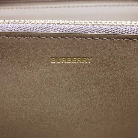 バーバリー 長財布 BURBERRY レザー コットン チェック柄 ジップアラウンド ウォレット 8084517 GREY MINK ブティック レディース