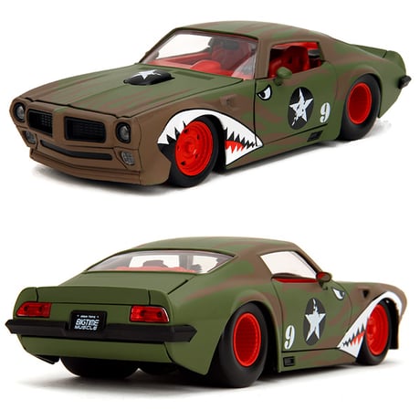 JADATOYS 1:24 BTM 1972 Pontiac Firebird Army Camo ミニカー
