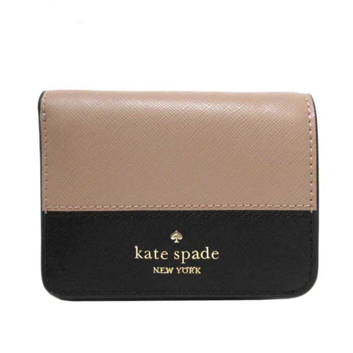 新品 ケイトスペード kate spade 2つ折り財布 カラーブロック コンパクト ウォレット ペールドッグウッドマルチ