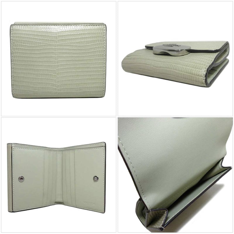 コーチ 二つ折り財布 COACH エライザ リザード 調 エンボス レザー 