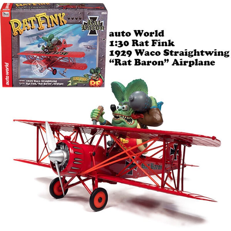 AUTO WORLD 1:30 RAT FINK 1929 WACO STRAIGHTWING...