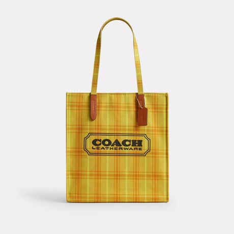 🎀コーチ COACH　キャンバス トート バッグ・プラッド プリント　CDW61 IMYU0