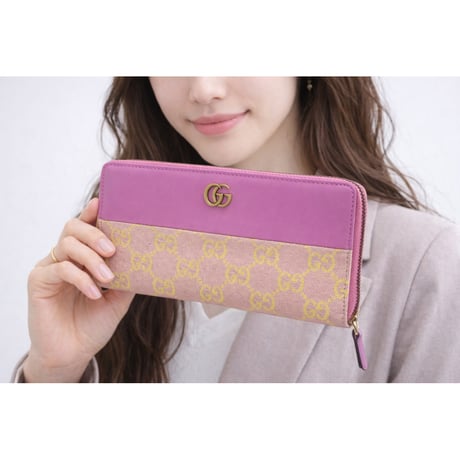 🎀グッチ 長財布 GUCCI GGマーモント GGキャンバス ラウンド ジップ ウォレット 783117 FADAR 8741 ブティックライン レディース