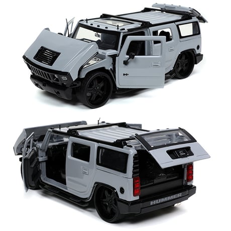 JADATOYS 1:24 JUST TRUCKS w/RACK & WHEELS 2003 Hummer H2 ミニカー