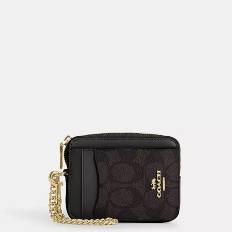 🎀コーチ COACH　ジップ カード ケース・シグネチャー キャンバス　CW883 IMXAQ