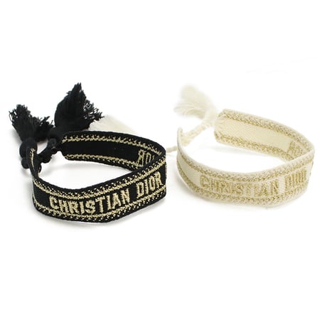 ディオール Christian Dior ブレスレット セット バングル J'ADIOR ディオール オブリーク ロゴB0961　ADRCO　08Wブラック ホワイト系