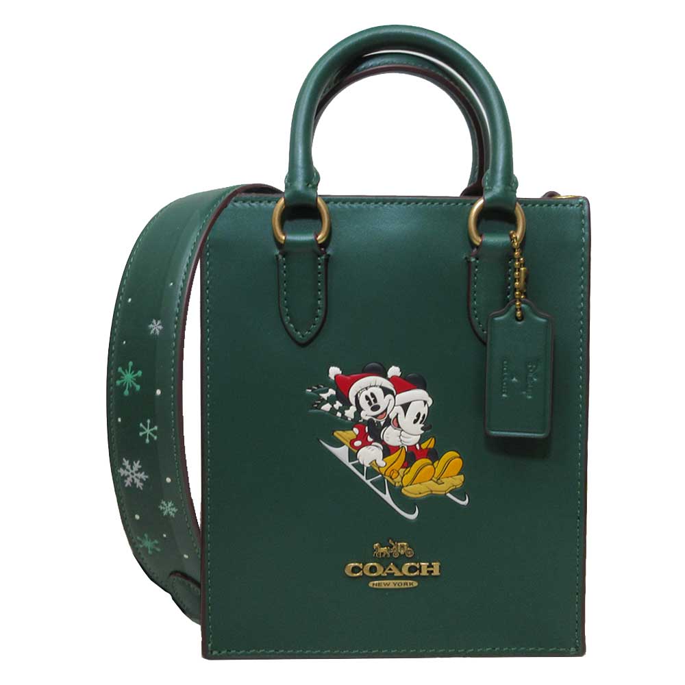 【日本限定・美品】DISNEY COACH ミッキー ハンドバッグ 2way コーチ COACH X DISNEY ミッキー スレッド モチーフ ノース/サウス