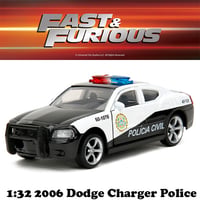 JADATOYS 1:32 ワイルドスピードダイキャストカー 2006 DODGE CHARGER POLICE