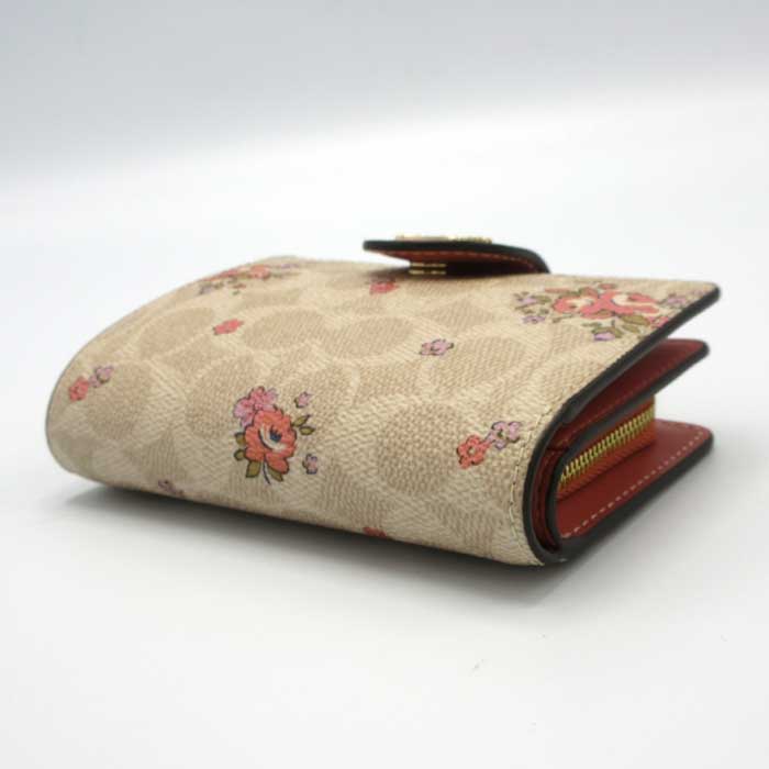 コーチ 二つ折り財布 COACH フローラル プリント ミディアム