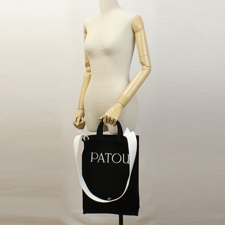 パトゥ PATOU トートバッグ ヴァーティカル 2WAY ショルダー レディース ロゴ ブランド AC0620076　999B ブラック