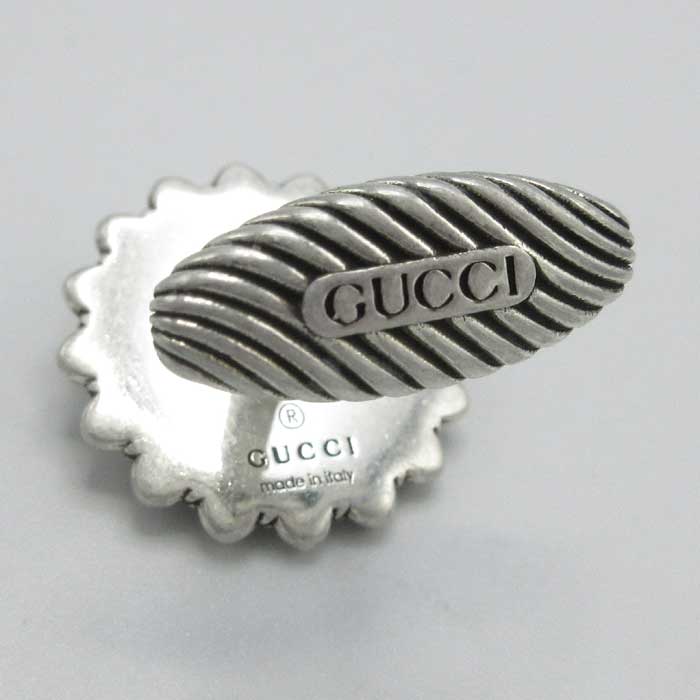 グッチ カフス ブラック Gモチーフ ロゴ シルバー925 GUCCI グッチ カフス カフリンクス Gマーク Gモチーフ