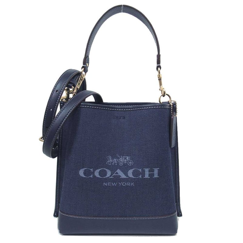 美品】coach コーチ 2way バケット ショルダーバッグ デニム-