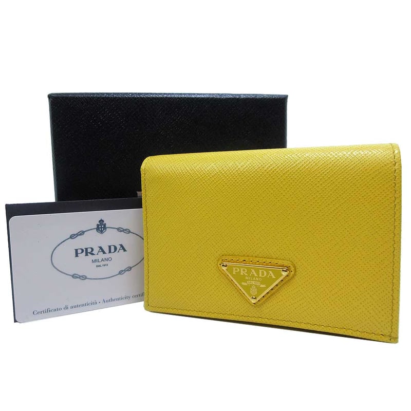 プラダ 二つ折り財布 PRADA サフィアーノ トライアングル ロゴ 