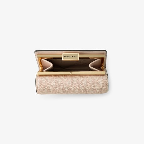 🎀MICHAEL KORS OUTLET JET SET TRAVEL コンパクト ウォレット ミディアム - MKシグネチャー 35S3GTVE2V7278 パウダーブラッシュ