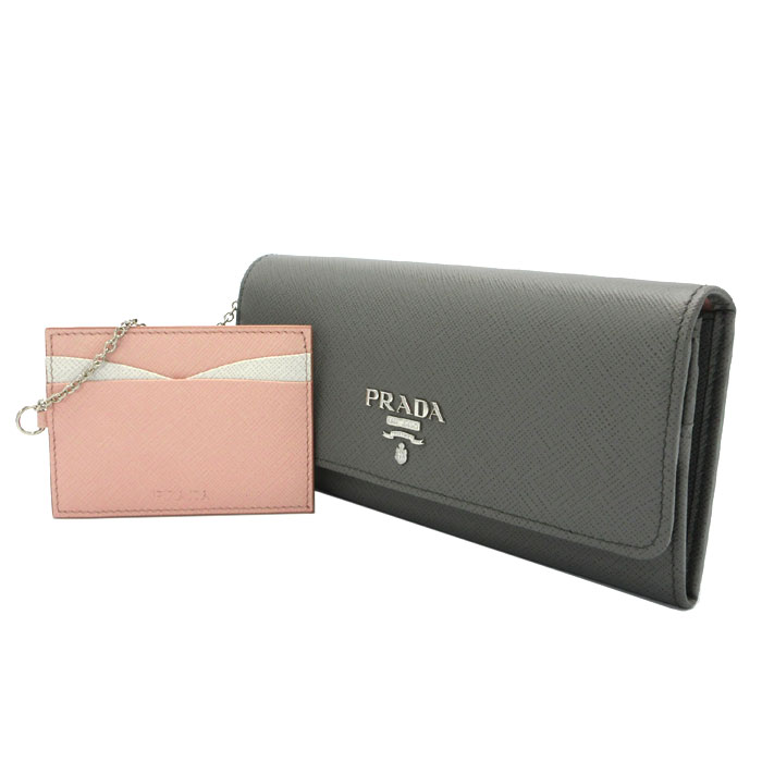 つ*き様 PRADA サフィアーノ 長財布 パスケース付き original
