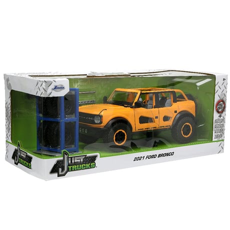 JADATOYS 1:24 JUST TRUCKS w/RACK & WHEELS 2021 FORD BRONCO ミニカー