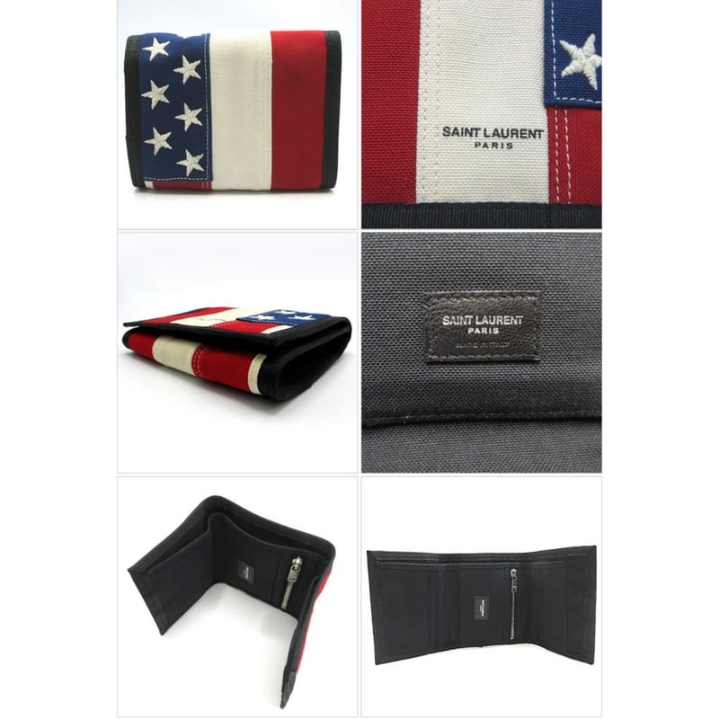 サン ローラン 三つ折り財布 SAINT LAURENT PARIS アメリカ国旗 サン ローラン 三つ折り財布 SAINT LAURENT PARIS アメリカ国旗