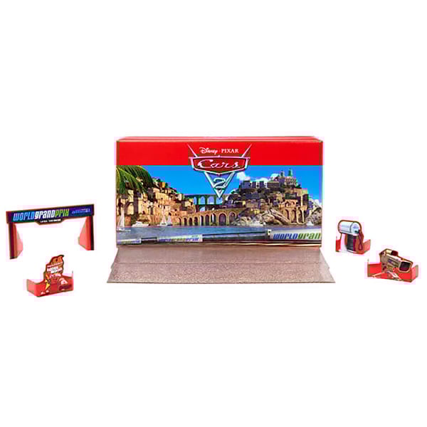ミニカー MATTEL - DISNEY PIXAR CARS 2 PORTO CORSA SET Disney Pixar Cars 2 Porto Corsa Playset Lightning McQueen