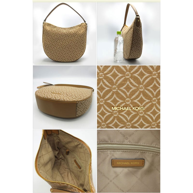 マイケルコース ショルダーバッグ キャンバス ラージハーフムーン  