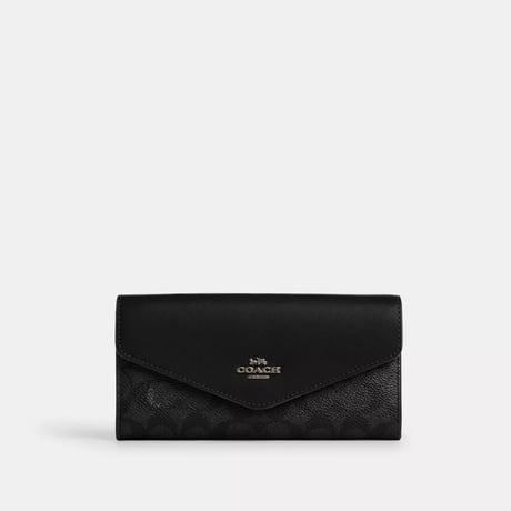 🎀コーチ COACH　エンベロープ ウォレット・シグネチャー キャンバス　CX160 QBMI5