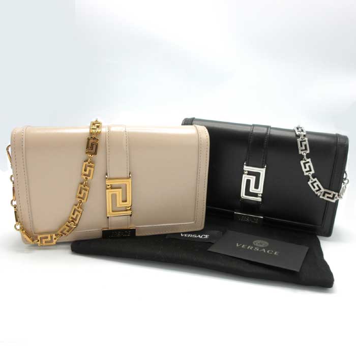ヴェルサーチェ VERSACE グレカゴッデス レザー ウォレット チェーン