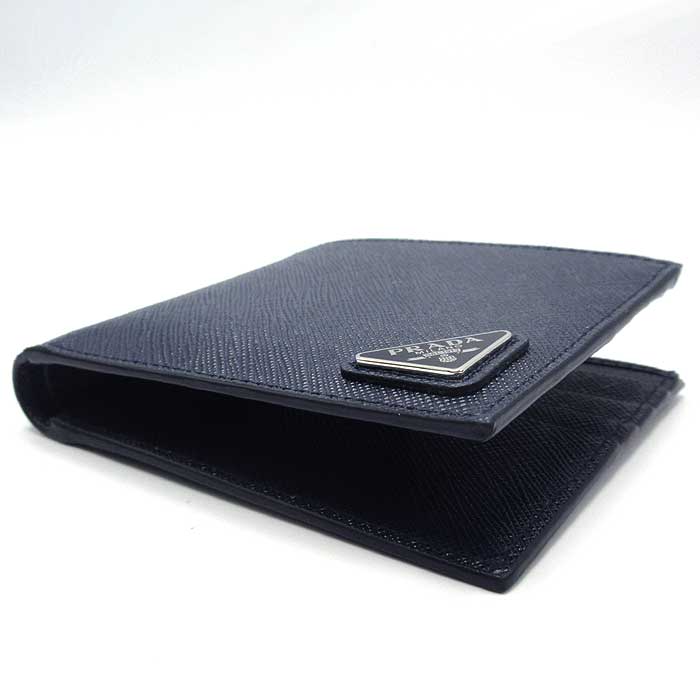 PRADA二つ折り財布 2M0513 BALTINO(ネイビー) PRADA（プラダ） 財布 二つ折り PRADA SAFFIANO METAL 2MO513 2FPJ