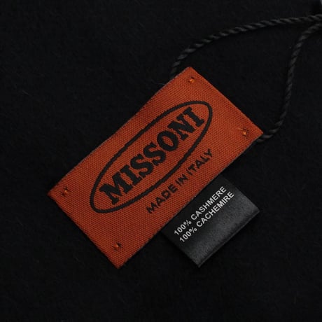 ミッソーニ MISSONI カシミア 100% マフラー 6345 7 NERO ブラック メンズ レディース warm-01