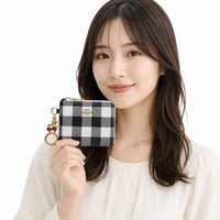 🎀コーチ COACH　スモール コーナー ジップ ウォレット・ギンガム プリント アンド チャーム　CEU99 IMA47