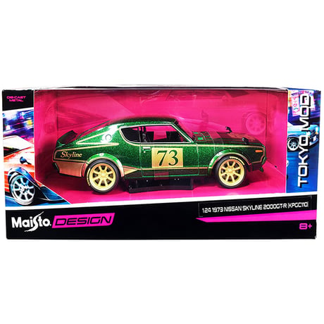 1:24 TOKYO MOD 1973 NISSAN SKYLINE 2000 GT-R (KPGC110) #73 ミニカー【Maisto】