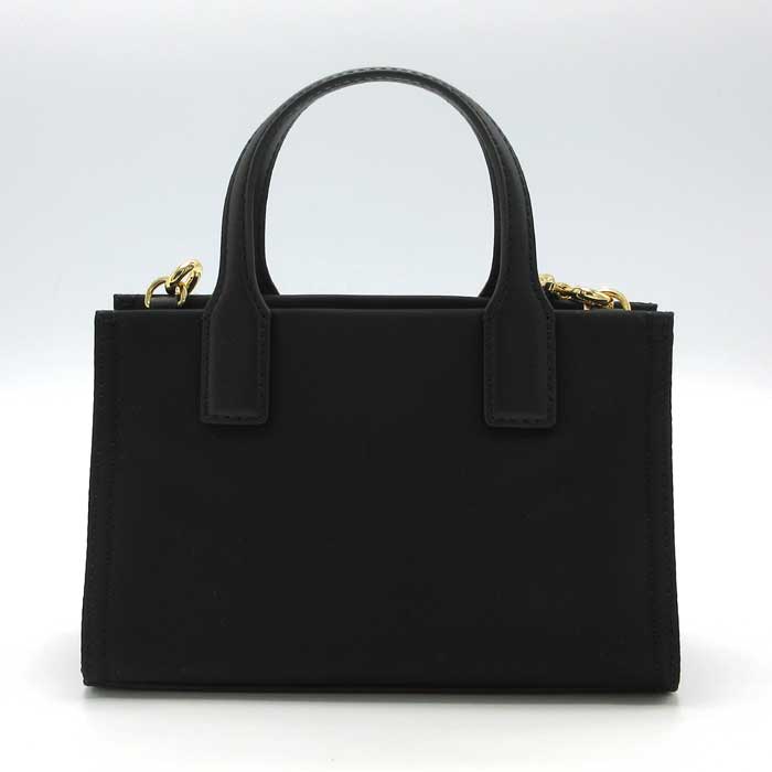 【美品】トリーバーチ トートバッグ ナイロン レザー エラ ロゴ ミニ ブラック TORY BURCH トリーバーチ バッグ ナイロン レザー エラ ロゴ