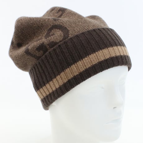 グッチ GUCCI GG カシミア ニット帽 ビーニー レディース676827　3G344　9764ブラウン系