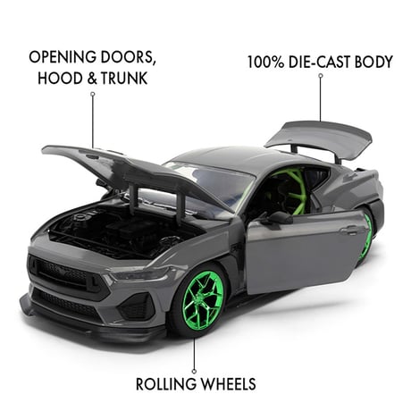 JADATOYS 1:24 BTM 2024 Ford Mustang RTR ミニカー