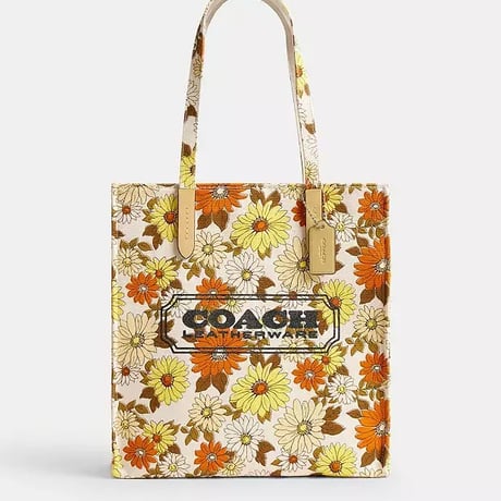 🎀コーチ COACH キャンバス トート バッグ・フローラル プリント CDW60 IMYTZ