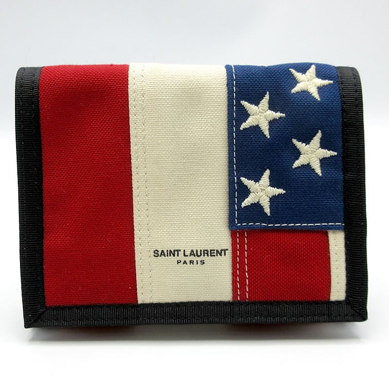 サン ローラン 三つ折り財布 SAINT LAURENT PARIS アメリカ国旗 サン ローラン 三つ折り財布 SAINT LAURENT PARIS アメリカ国旗