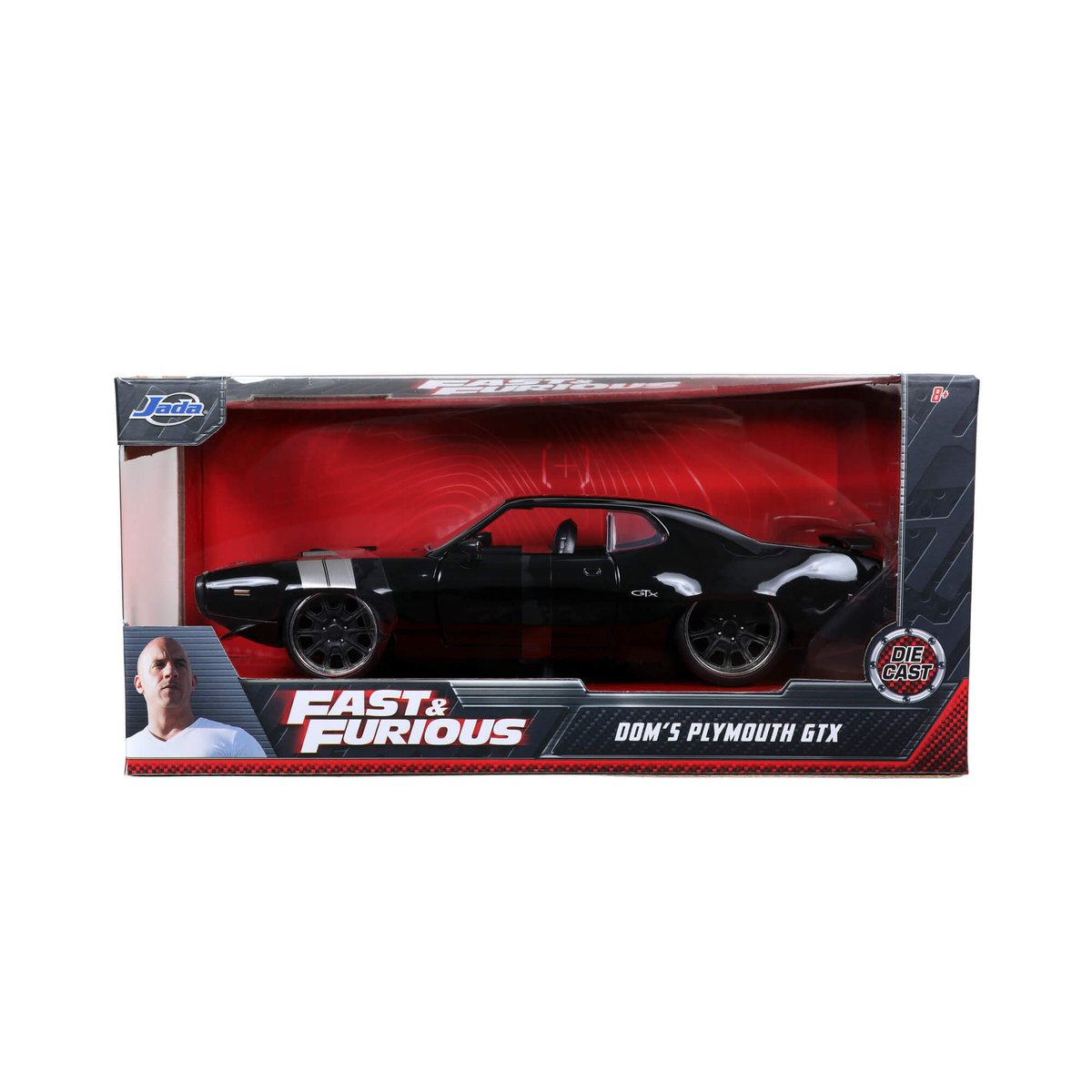 JADATOYS 1:24ワイルドスピードダイキャストカー DOM'S PLYMOUTH