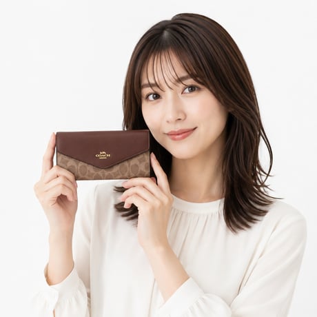 🎀コーチ COACH　エンベロープ ウォレット・シグネチャー キャンバス　CX160 IMXHE